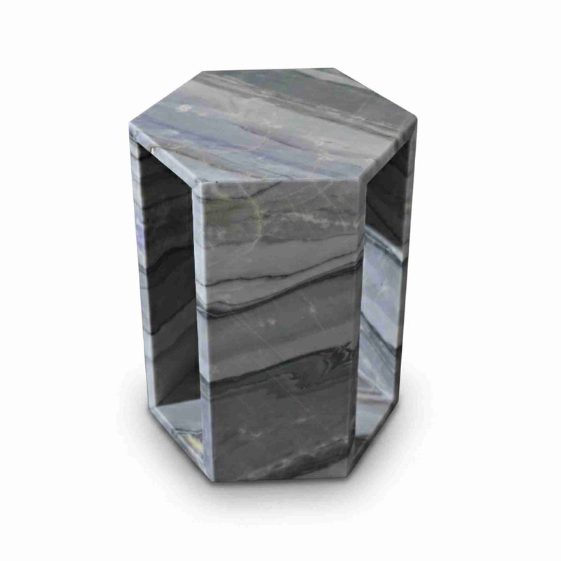 Table d'appoint en marbre naturel, Bleu/gris