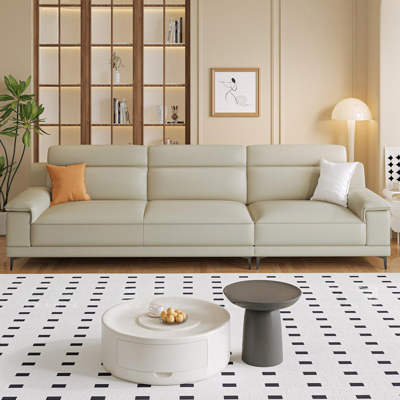 Canapé modulaire en similicuir crème et gris, Crème