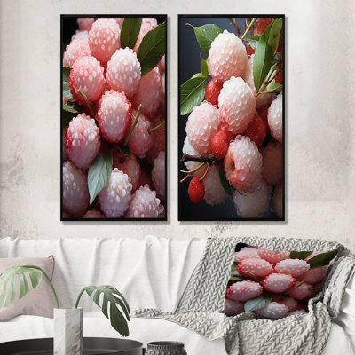 «Fruit Luminescent Lychee Delight I», ensemble de 2 reproductions d'art sur toile