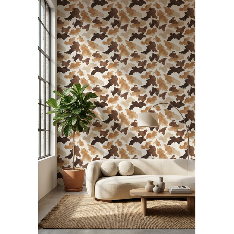 Camouflage Wallpaper Abstract Removable Brown Wall Mural