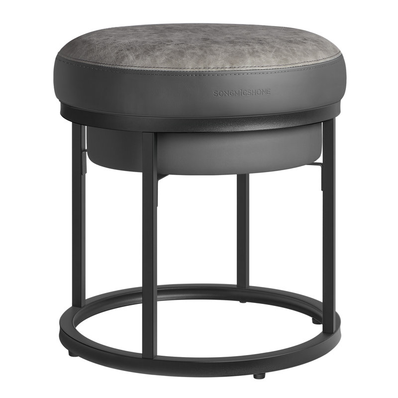 Pierview Faux Leather Ottoman, Dove Gray