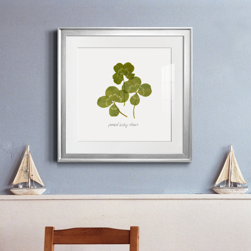 «Pressed Clover II», reproduction encadrée de qualité supérieure - prête à être accrochée, Cadre argenté