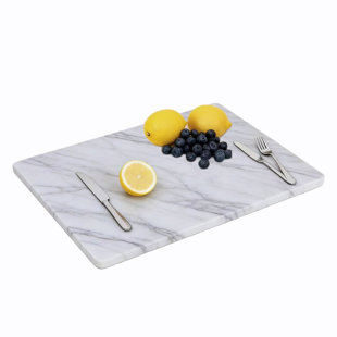 White Marble Cutting Board for Kitchen, 20 x 16 Inch Large Marble Pastry Slab, Heavy Duty Stone Cutting Board for Dough Kneading, Baking, Rolling, Cheese