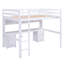 Lit mezzanine avec bureau, armoires, tiroirs et plateau de chevet, station de charge