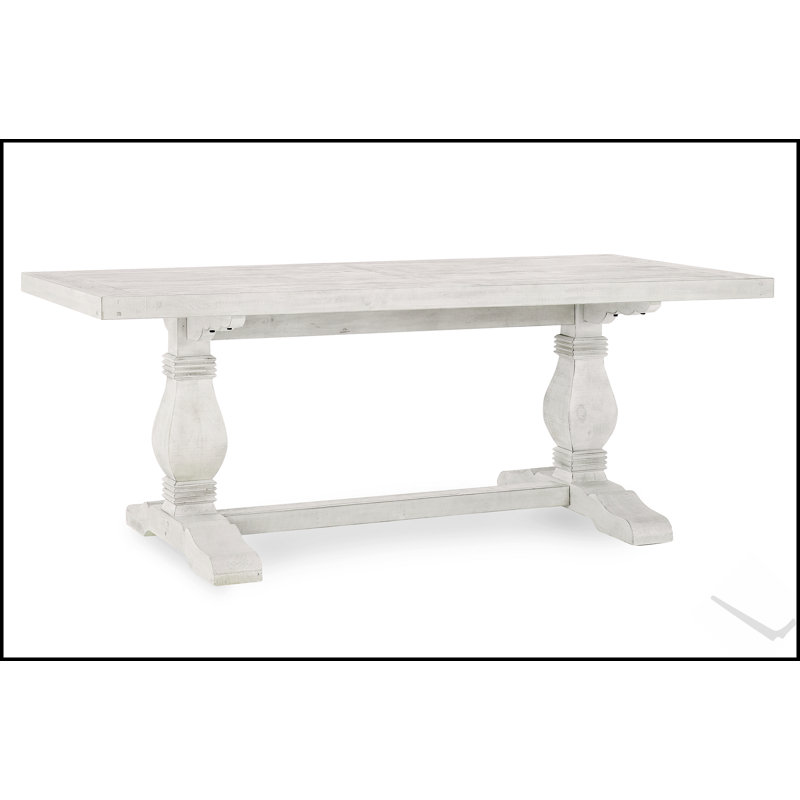 Caleb 78 Inch Distressed Ivory Dining Table, Combining Rustic Charm with Modern Elegance for Family Gatherings and Entertaining