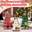 3 pièces de décorations de table d'arbre de Noël en bois pour table, centre de table de Noël rustique, plateau à niveaux, enseigne de table avec corde en chanvre et cloche pour les fêtes (classique)