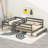 Twin XL Over Queen Bunk Bed With Trundle,  Solid Wood Bunk Bed With Ladder-124896467