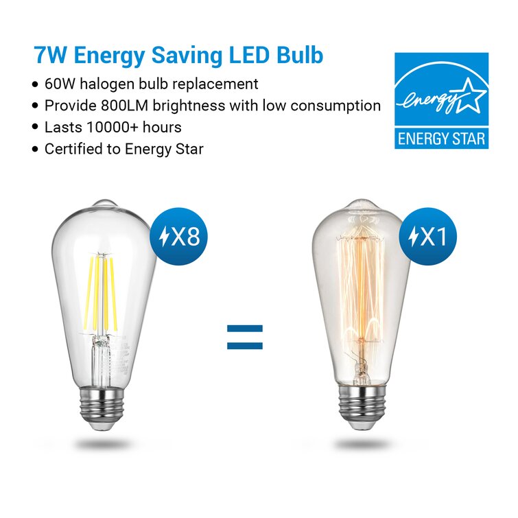 EDISHINE 60 Watt Equivalent ST64 E26/Medium (Standard) LED Bulb & Reviews