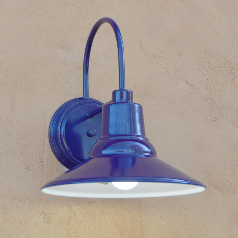 Luminaire de grange d'extérieur H 15,35 po Ekaterina, Bleu