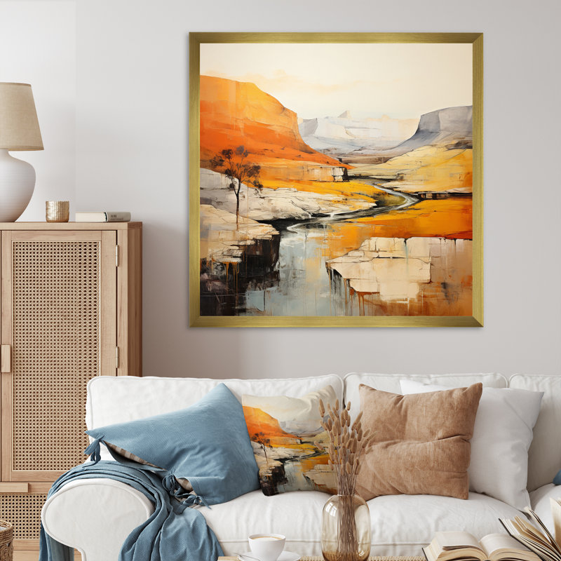 «Bold Landscape Canyon Desert III», reproduction, Encadrement doré, H 36 po x l 36 po x P 1,5 po