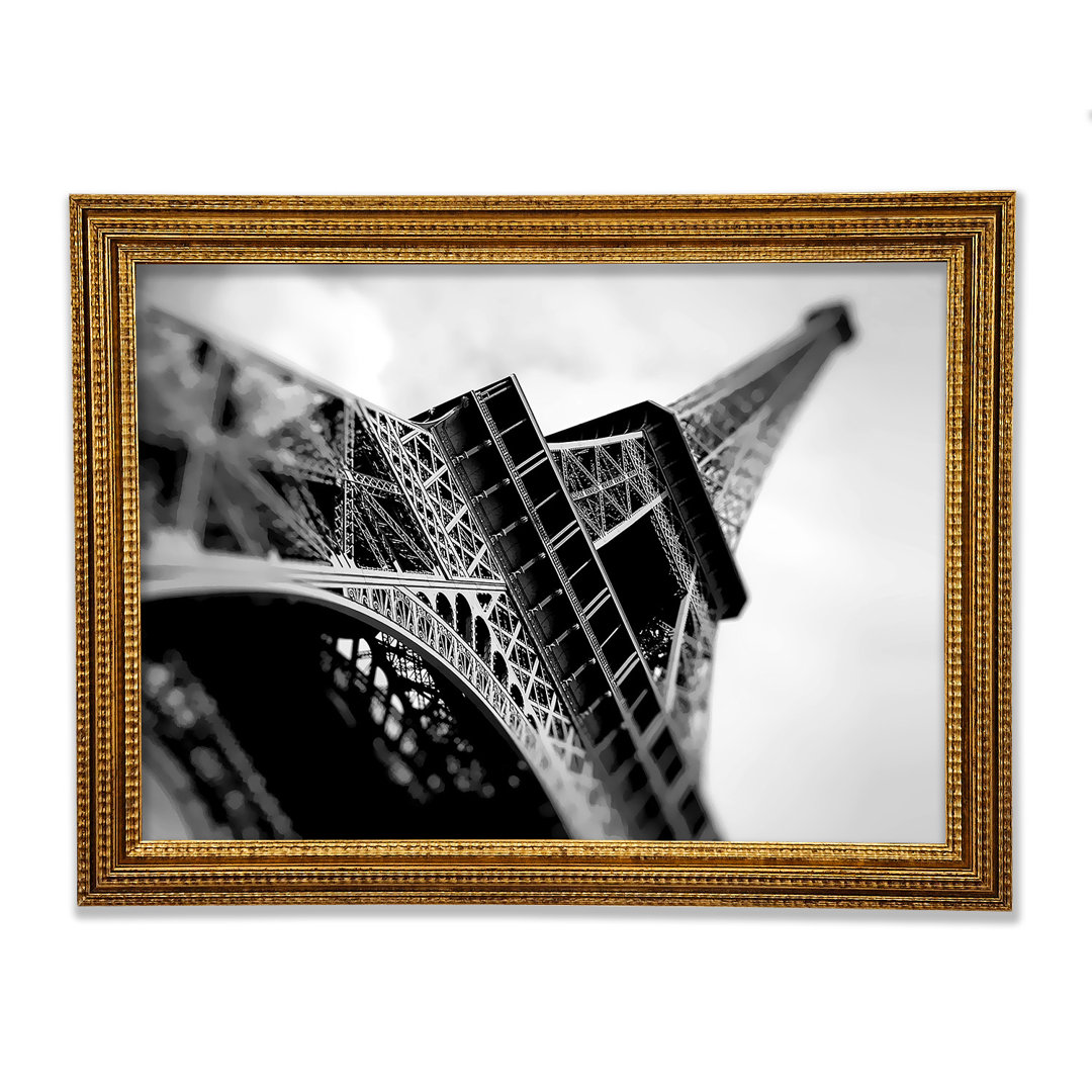 Paris unter dem Eiffelturm B N W - Druck