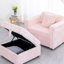 Simple modulaire de 44,9 po en rose - confortable et polyvalente à des fins diverses. Métal en microfibre. Coussins amovibles faciles à nettoyer. Rangement à levage hydraulique. Conception moderne. Salon de 2 chambres