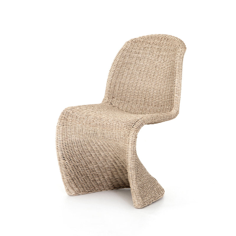Daughtery Outdoor Dining Side Chair, Vintage White