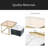 2-In-1 Square Nesting Coffee Table With Wheels & Drawers, Stackable Side Table With High Gloss Marble Grain Top, End Table Set With Brown Tempered Glass For Living Room-806633950