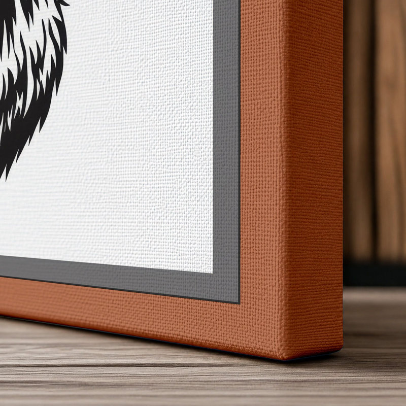Majestic Deer Graphic - Wrapped Canvas, 30x20 - 76.2 x 50.8 cm, Terracotta Border