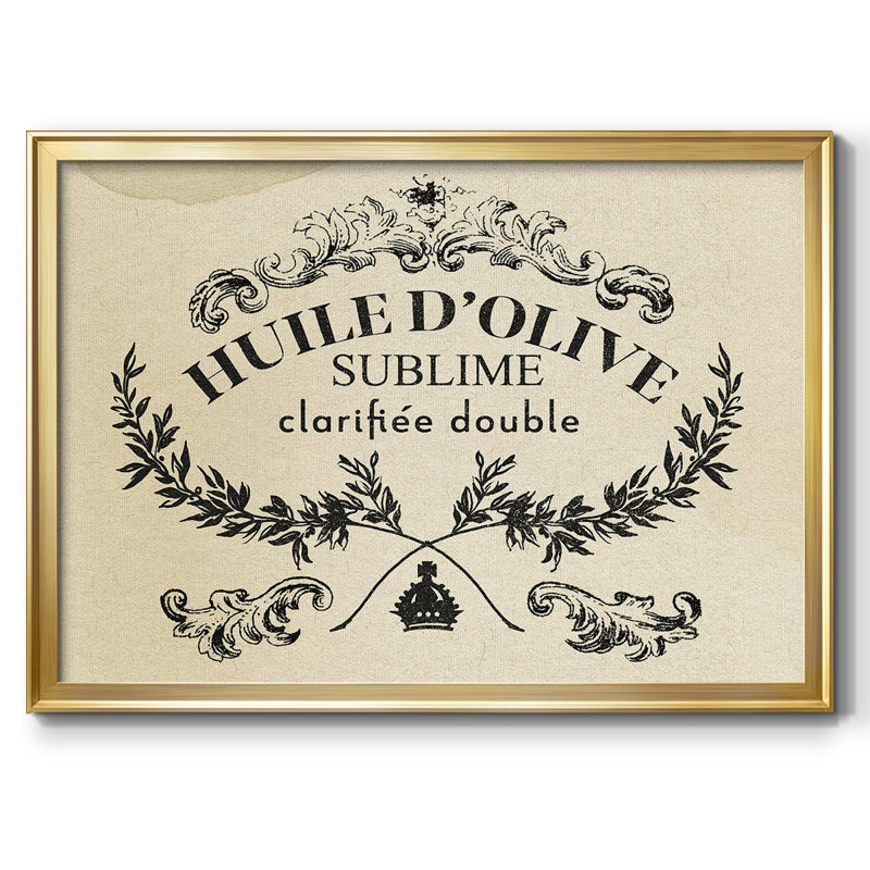 Toile tendue avec châssis antique français, Or, H 14 po x l 20 po x P 1,5 po