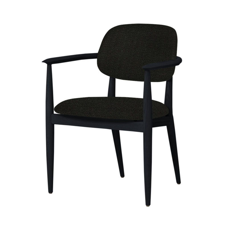 Slow Arm Chair, Canvas Natural, Black Oak