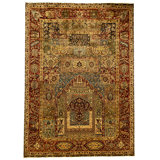 Hand Knotted Wool Oriental Area Rug in Multi And Red