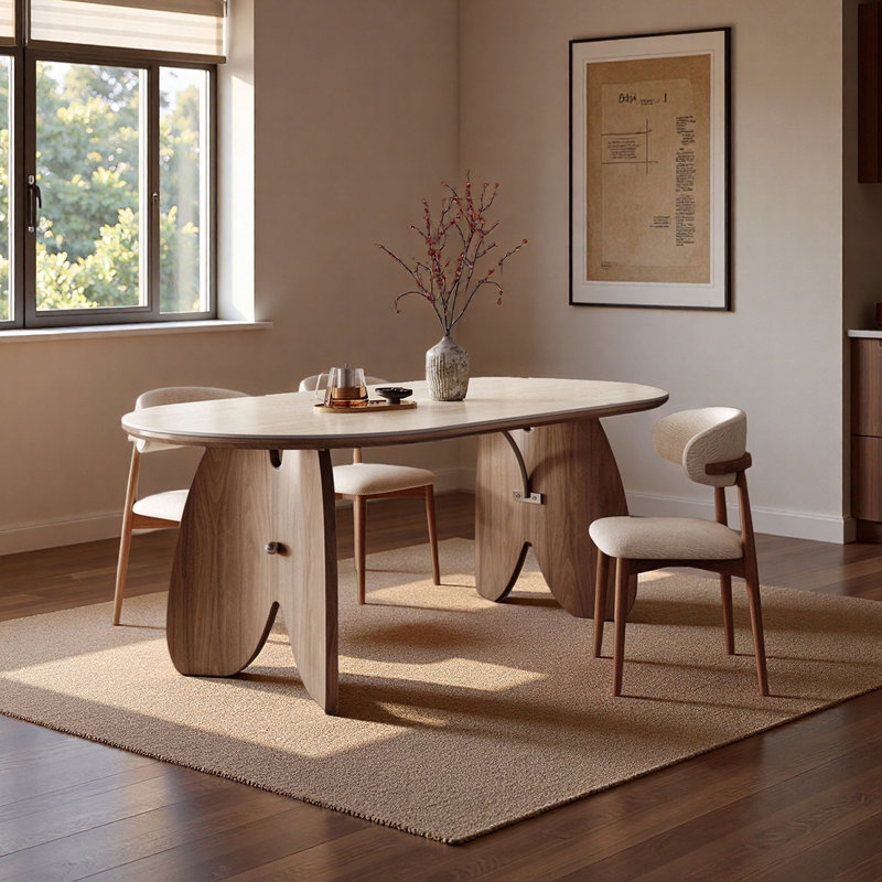 Table de salle à manger haut de gamme française, 7 pièces : table, 6 chaises, 29.52"H x 70.86"L x 31.49"W