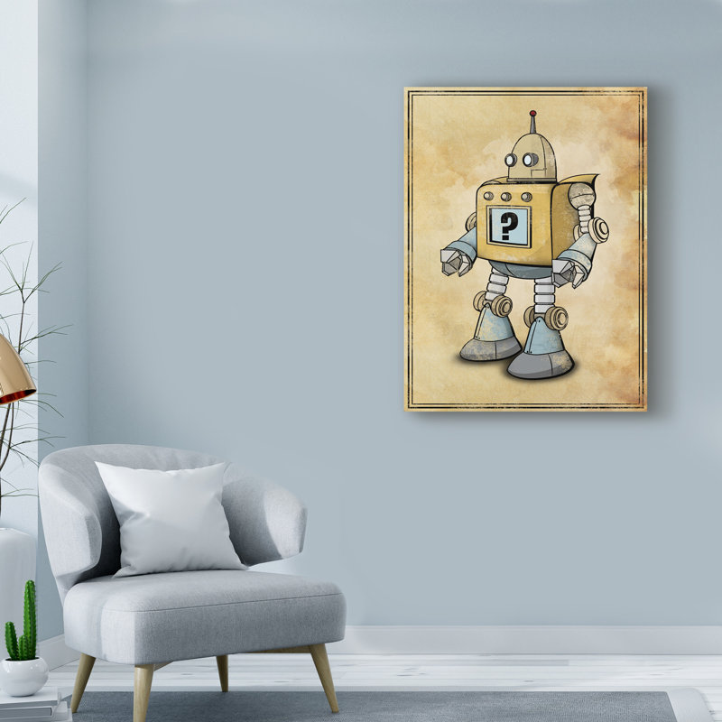 « robot portrait », art sur toile, H 19 po x l 14 po x P 2 po
