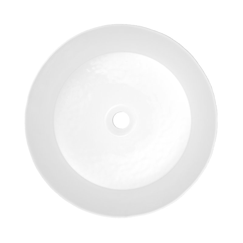 Murano Glass Handmade Circular Vessel Bathroom Sink, Bianco