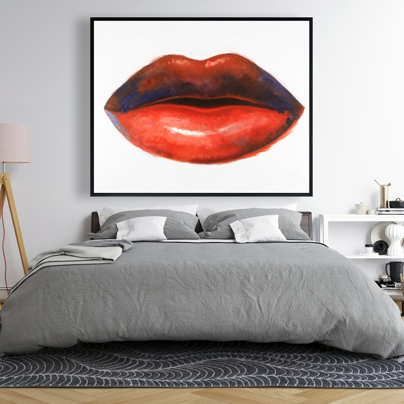Red Lipstick Bedroom Figurative Canvas - Chic Home Decor