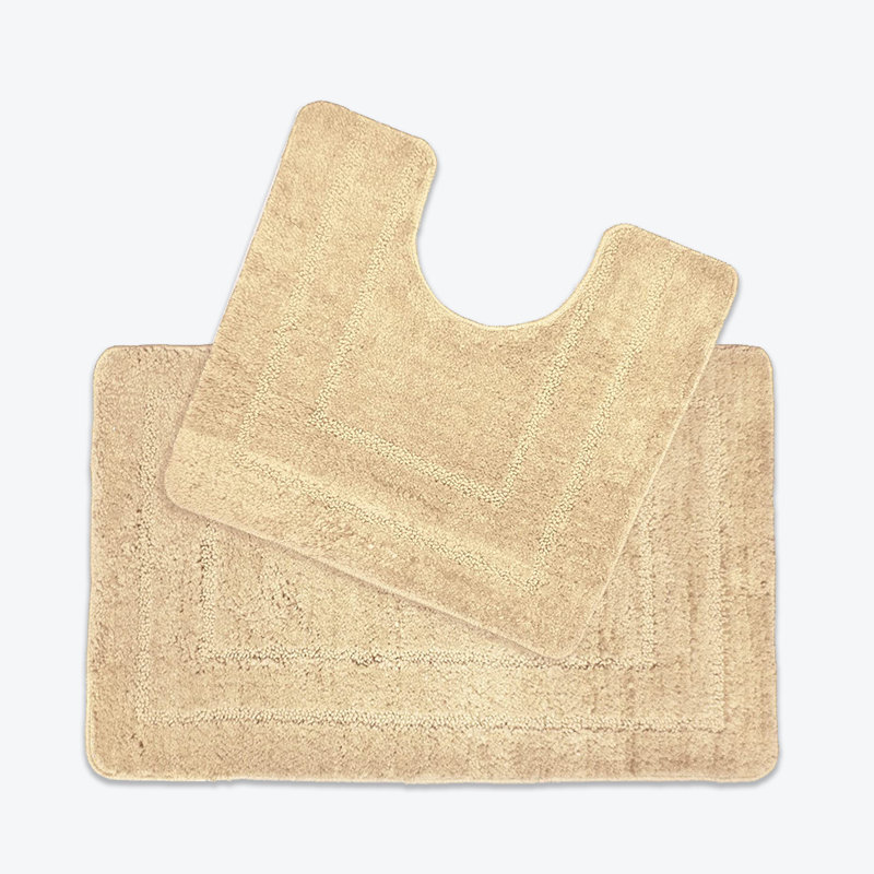 Josie 2 Piece Bath Mat and Pedestal Mat Set, Beige