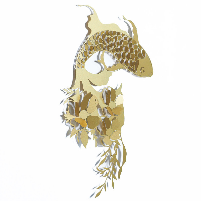Elegant Decorative Metal Wall Accessory, Gold Finish, 22.8 x 34.3 inches | 100% Steel, Thickness: 0.05 inches | Lightweight at 3.3 lbs, Perfect for Home Decor & Modern Aesthetics, Durable and Stylish Design