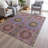 Machine Washable Indoor/Outdoor Xhevrie Pink Rug-1774087081