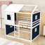 Wood Playhouse Tent Bed Frame With Roof-1578045426-1578045437