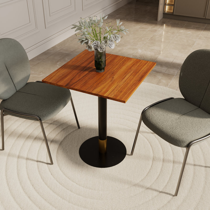 Table de salle à manger 24 po à plateau carré en panneau de fibres à densité moyenne 24 pi., Brun cognac