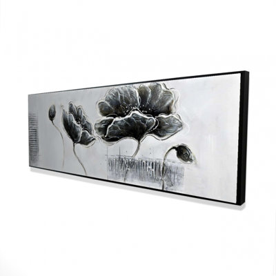 "Fleurs de style industriel en niveaux de gris" sur toile
