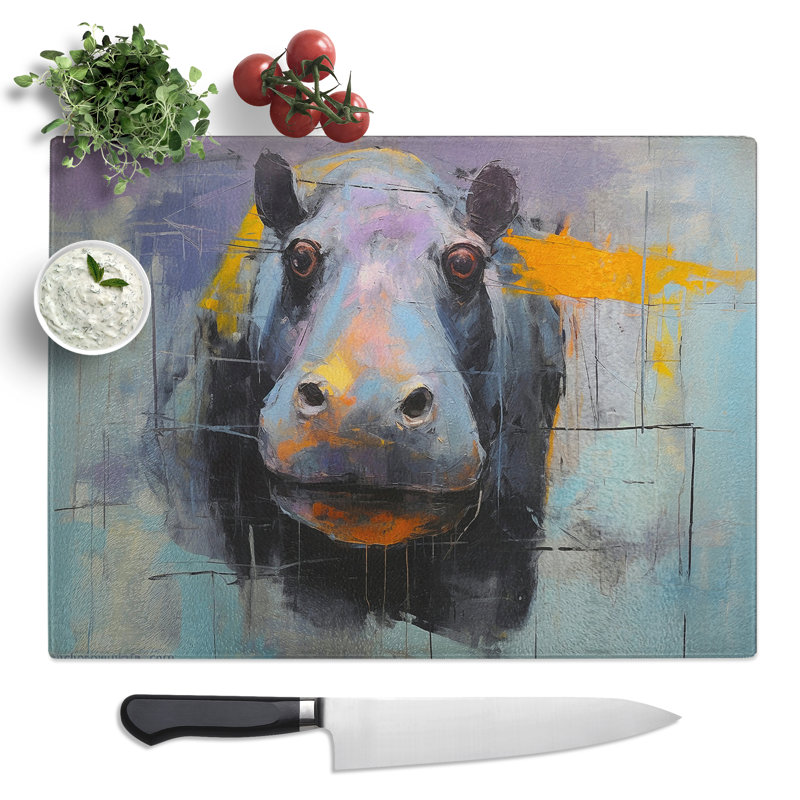 Hippo Gestural  Glass Chopping Board