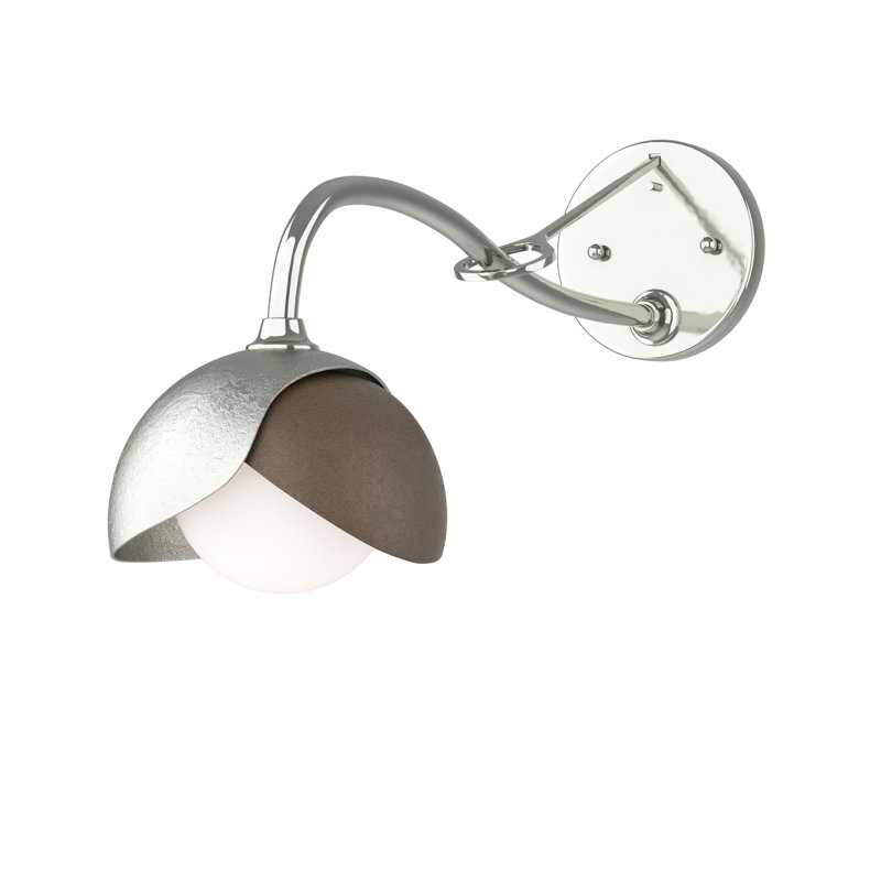 Brooklyn 1 - Light Hardwired Armed Sconce, Bronze, Sterling
