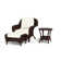 Sea Pines 3 Piece Arm Chair, Ottoman and Table Set with Cushions
