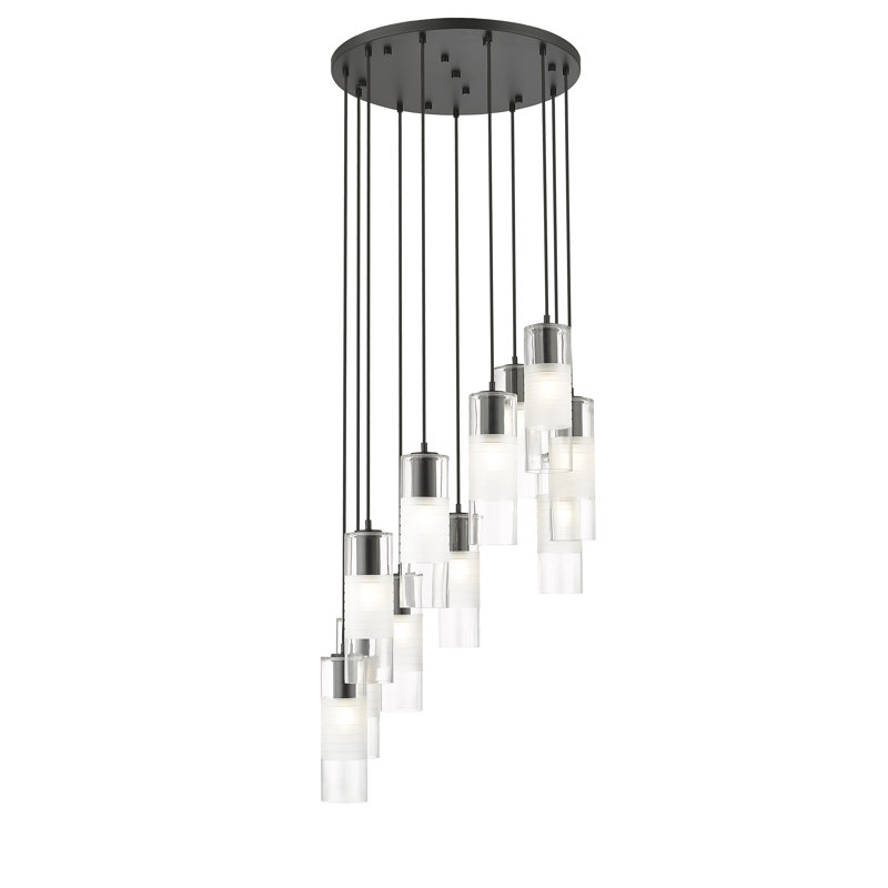 Lustre en grappe à 11 lumières Preisler, Noir mat