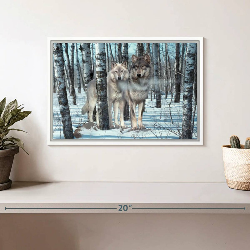 Ombres de neige, Cadre flottant blanc, 13 po x 9 po