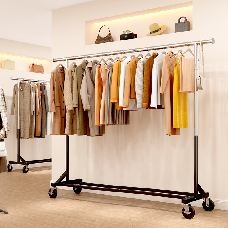 Adjustable Rolling Clothing Rack