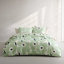 Unikko Orange/Green/White Organic Cotton Duvet Cover Set-467131656-408159261