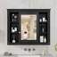 Armoire de rangement murale de salle de bain 35 po x 28 po, armoire à pharmacie, armoire murale moderne avec miroir, armoire à miroir avec 6 tablettes ouvertes (meuble-lavabo non inclus)