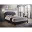 Grand lit gris en tissu