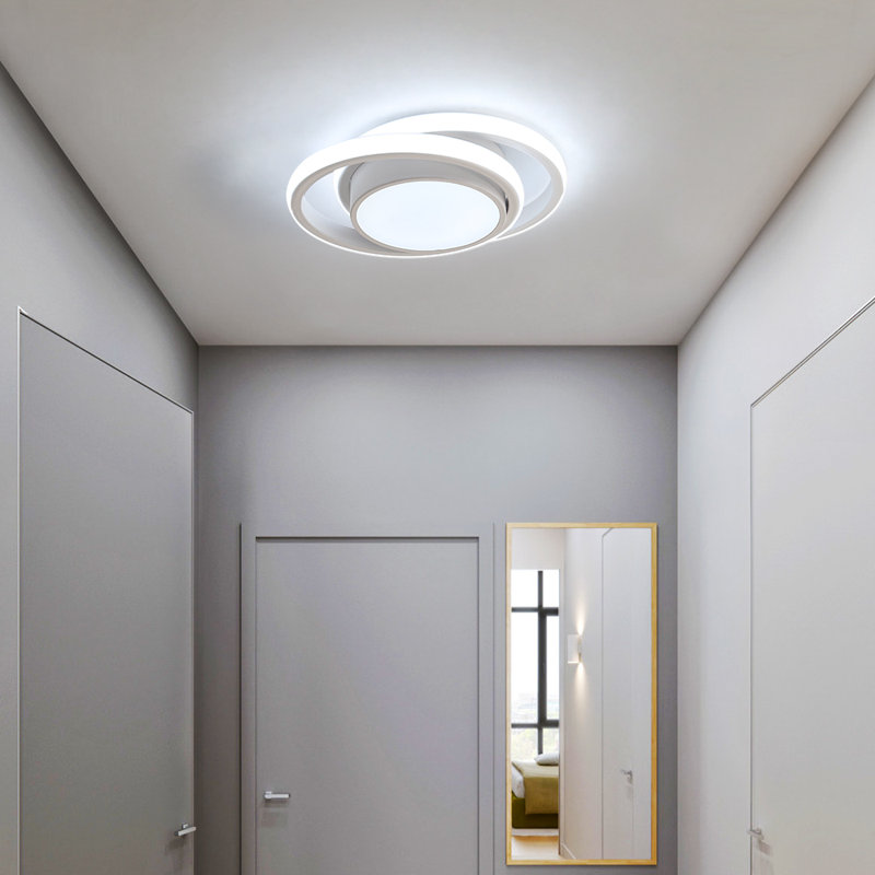 Mataponi 2-Light 27cm LED Flush Mount Ceiling Light, 6500K, White