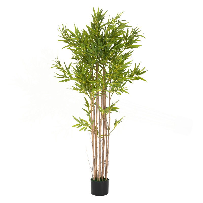 Artificial Bamboo With Black Plastic Pot, 1, 70 in x 39 in
