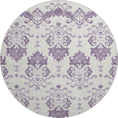 Premium Machine Washable Prisco Purple Rug