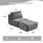 Canapé modulaire en mousse à mémoire de forme moderne, méridienne simple pour le salon, canapé modulaire Cloud pour animaux de compagnie, tissu en velours côtelé, repose-pieds mobile, aucun assemblage requis, gris-639460934