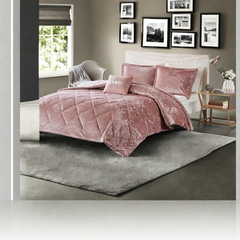 Ensembles de literie luxueux, velours simple en polyester TG