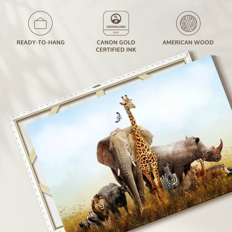 Brampt Kenyan Safari Animals, 34" H x 51" W