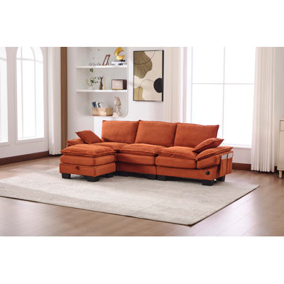 Canapé modulaire modulaire Cloud, canapé en velours côtelé à assise profonde, meubles rembourrés confortables avec plusieurs combinaisons pour le salon, l’appartement, le studio et le bureau