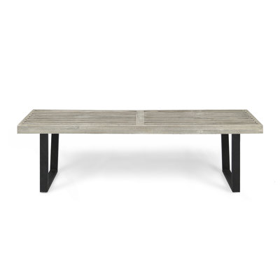 Patio Dining Bench With Iron Legs