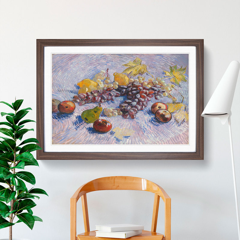 Fruit by Vincent Van Gogh - Framed Print, 36cm H x 48cm W x 2cm D, Walnut Framed